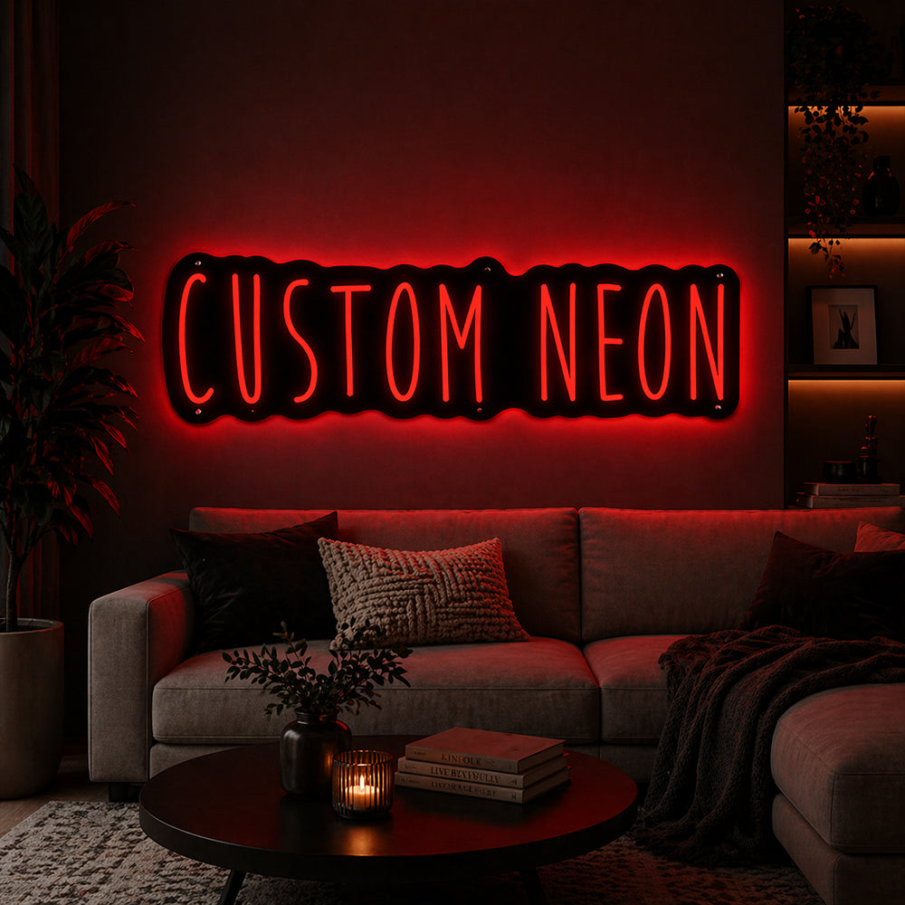 Letrero de luz LED retroiluminado personalizado - Editor en línea - Hecho en Londres - Cree su propio diseño
