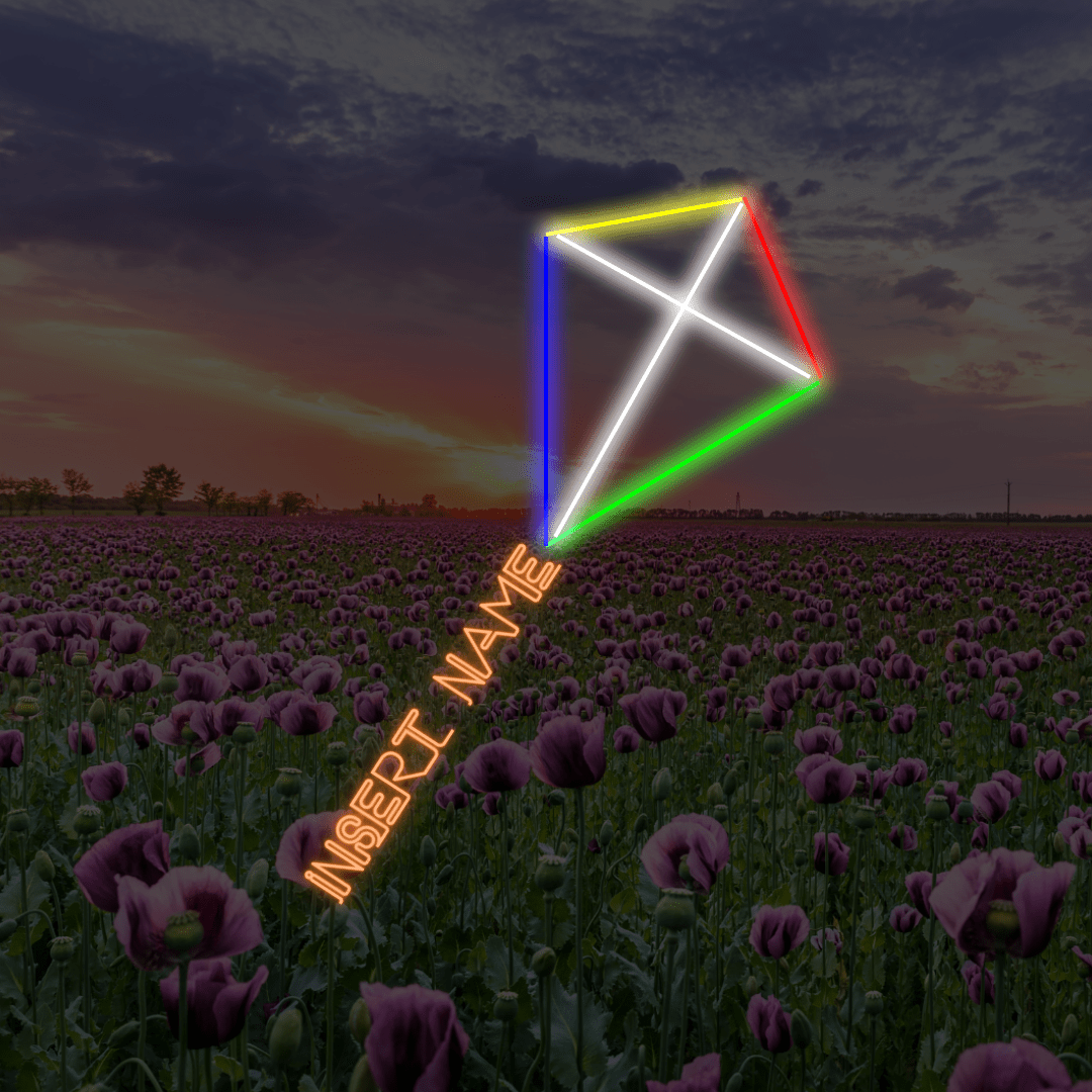 Kite with Name tail Part Custom LED Neon Sign - Planet Neon