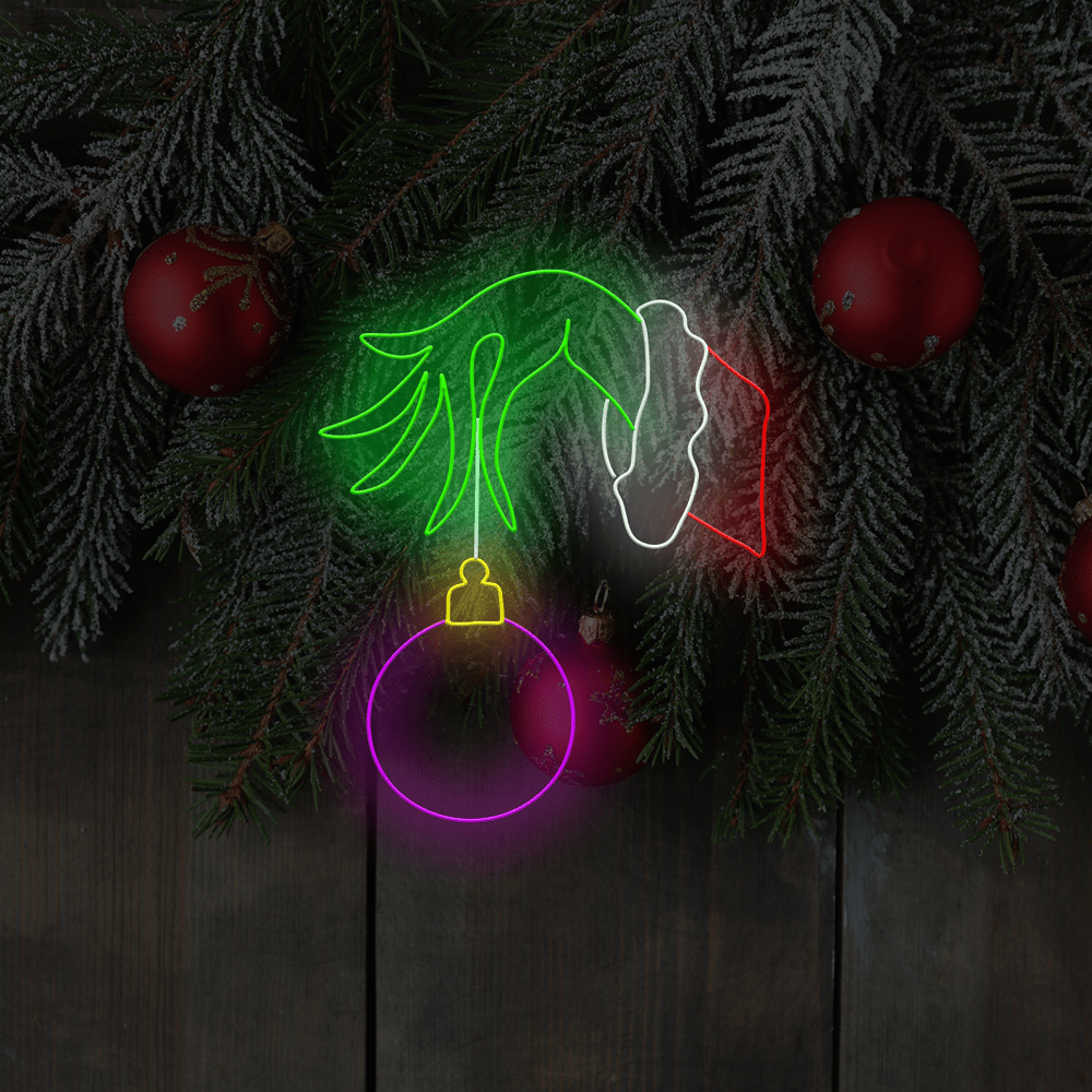 The Grinch's hand LED Neon Sign - Made in London Christmas Neon Signs - Planet Neon